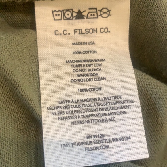 C.C. Filson S/S Graphic T-Shirt, Burnt/Olive, NEW, Made in USA - Picture 5 of 5